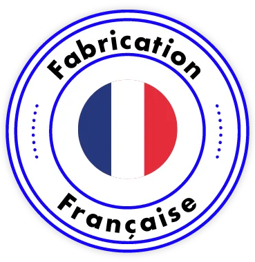 Pastille Fabrication française aux couleurs du drapeau
